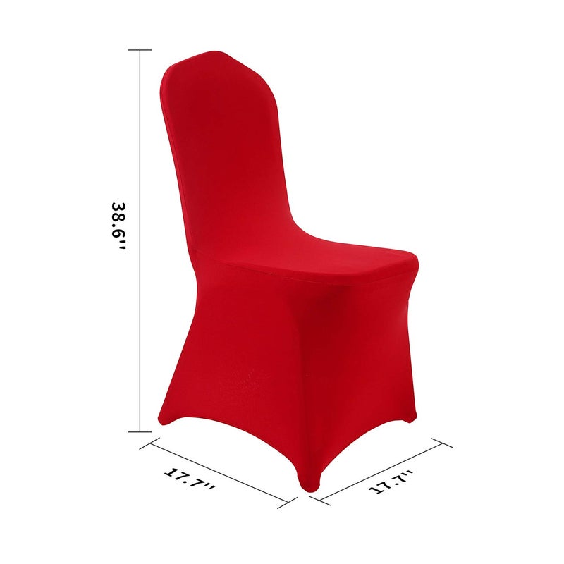 Peomeise Stretch Spandex Chair Cover for Wedding Party Dining Banquet Event (Red, 25) - Image 4